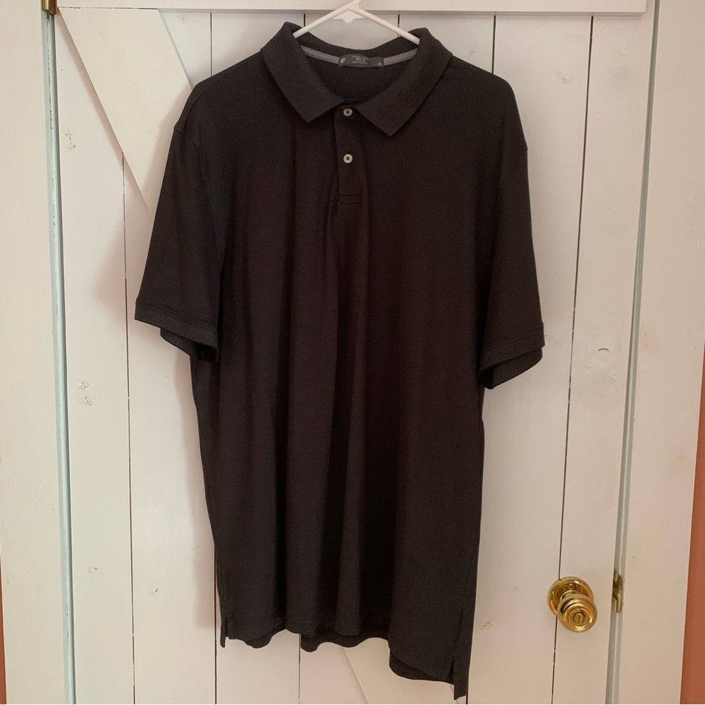 Men's Size XL Polo Shirt Dark Charcoal Gray Business Casual Church Golf Polo